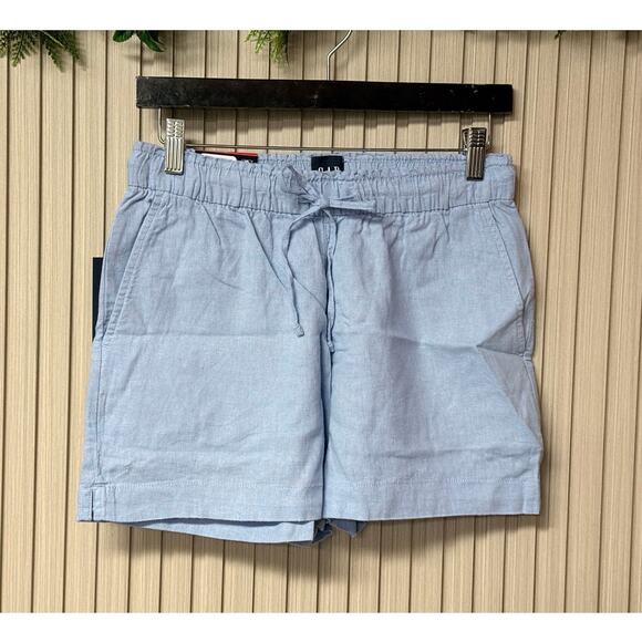 GAP Pants - Gap Women's Linen Blend Pull-On Shorts Blue XS Drawstring Elastic Waist